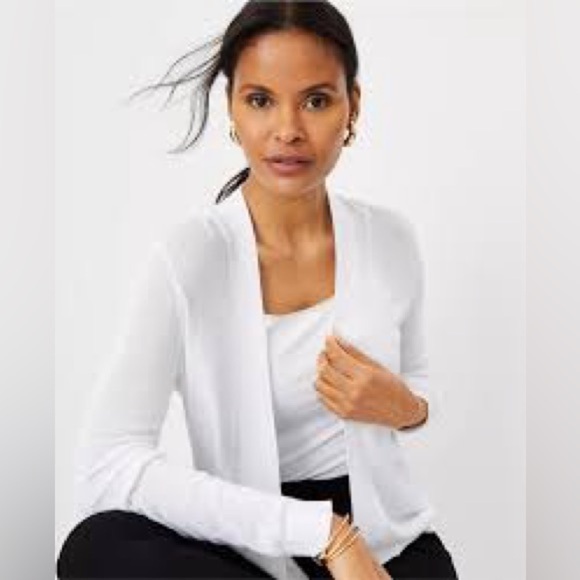 Cyrus Sweaters - CYRUS Lightweight Open Summer Open Cardigan 100% Viscose White Sz S Loose Fit